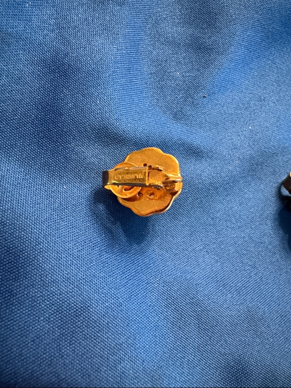 Gold-Tone Pearl and Crystal Knot Clip-On Earrings - Picture 4 of 6